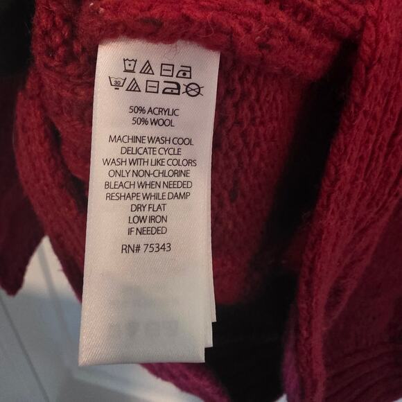 Cynthia Rowley Womens Cowl Neck Wool Blend Sweater Plus Size 2X Red Winter - Picture 4 of 4